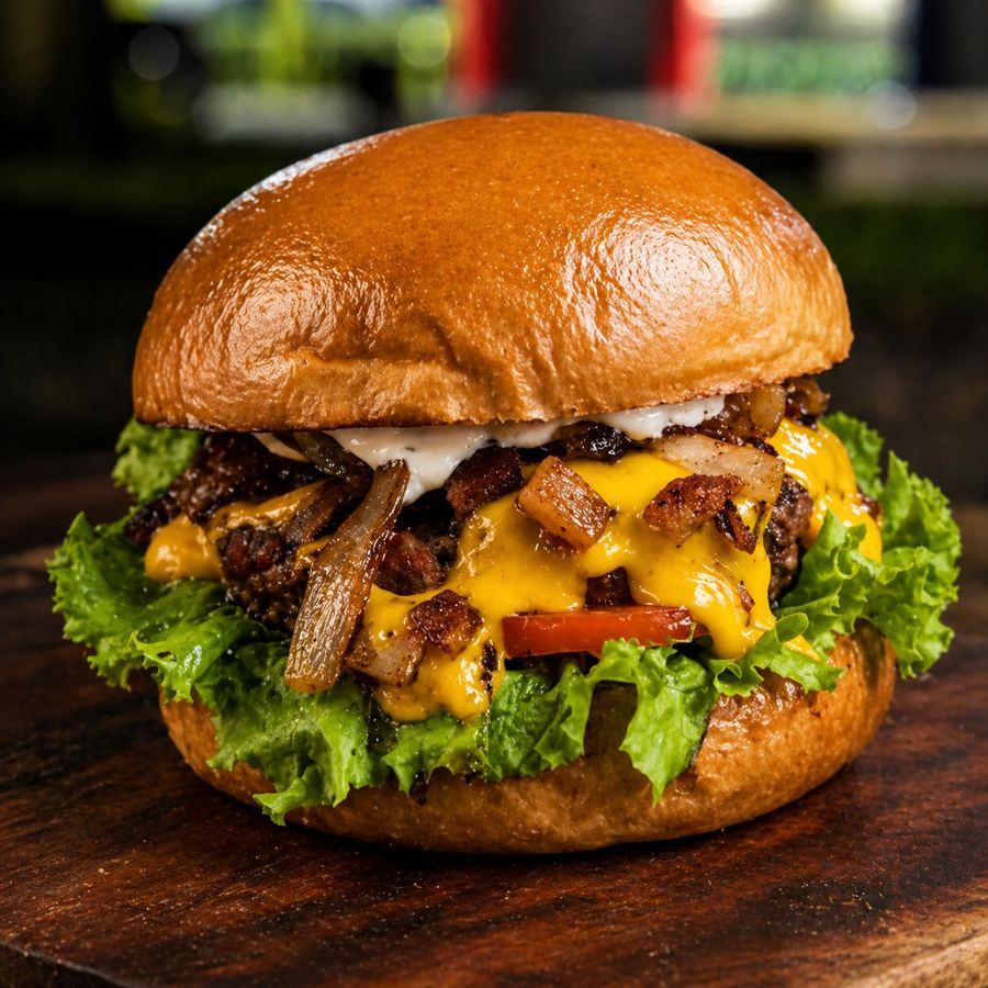 Hamburguer Artesanal Cheddar Bacon