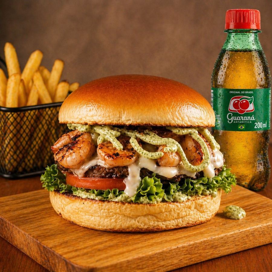 Combo Hamburguer Artesanal Nordestino Camarão Arrochado